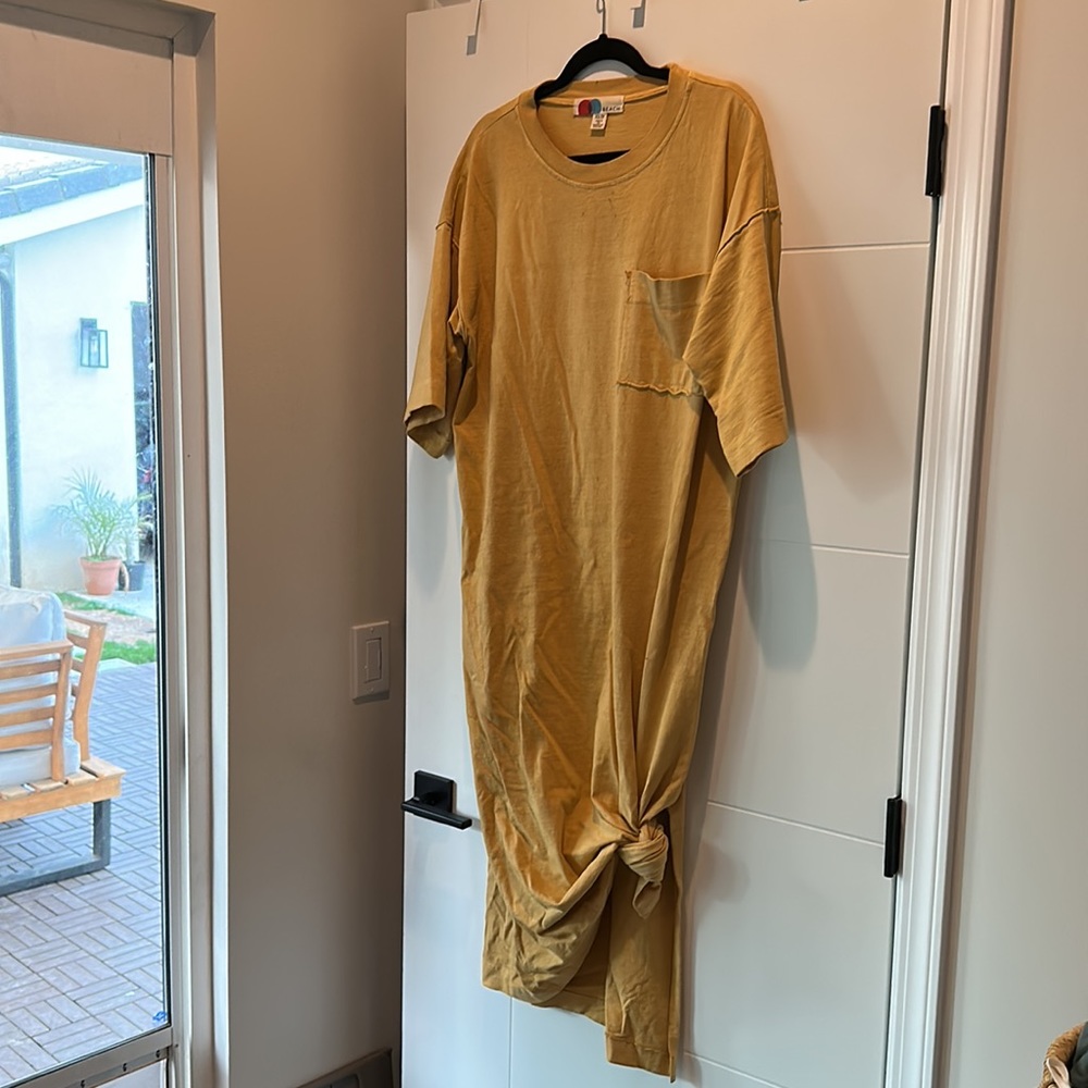 Free People Beach Oversized T Shirt Dress, mustard, size xs